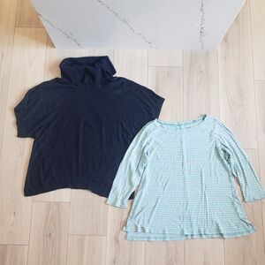 Sejour Navy and Light Blue Kids Long Sleeve Tops